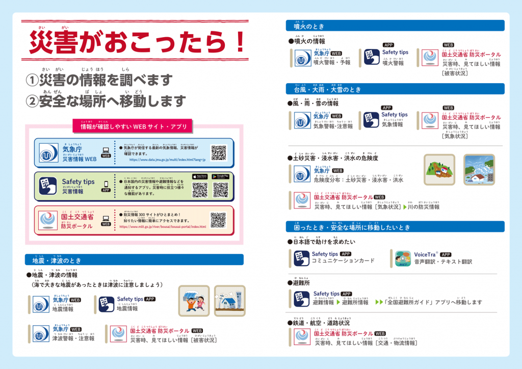 災害がおこったら！